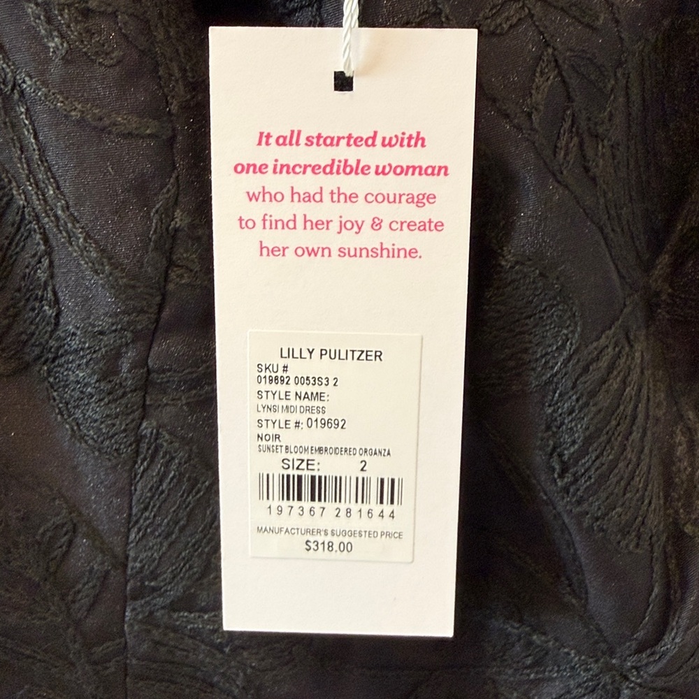 NWT Lilly Pulitzer Lynsi One-Shoulder Midi Dress black organza Evening / wedding - Picture 15 of 15
